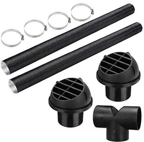 75mm heater ducting,Car Heating Pipe Duct T Piece Warm Air Outlet Vent Hose Clips Set