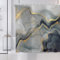 ASDCXZ Duschvorhang Grau Cyan Gold Marmor 180x200 cm, Modern Abstrakt Grau Gold Cyan Marmor Optik Textur Waschbar Bad Duschvorhänge Polyester Textil Wasserdicht Duschvorhang für Badewanne mit 12 Hake