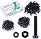 Pzsmocn 150 Stück/50 Sätze M6*40 mm Schwarzes Nylon Kunststoff Kreuzschlitz Rundkopfschrauben-Sechskantmuttern mit Isolierscheibe Standardgröße, für Heimwerker und Elektronische Montage.