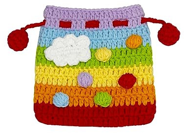 Mini Porte Monnaie, Portefeuille Fait Main, Coin Porte Monnaie Enfant, Petite Trousse Maquillage, Portefeuille Arc-en-Ciel, Porte Monnaie Femme, pour Rouge à Lèvres, Pièces, Carte De Crédit, Clés