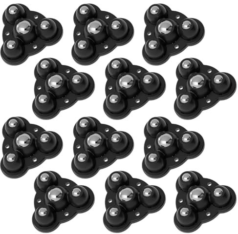 EACHPT Möbelrollen Klein Selbstklebendes,12 Stück Selbstklebendes Starkes Rollenrad 360 Grad Kugelrollen 4 Rollen,Mini Möbelrollen für Küchengeräte,Mülleimer,Aufbewahrungsboxen,Kleinmöbel