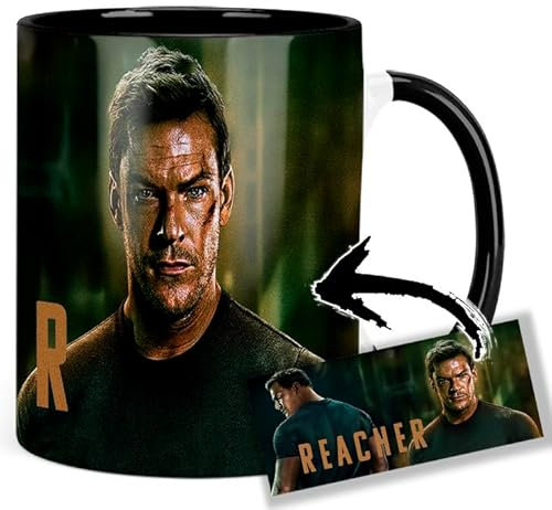 Reacher Alan Ritchson Tasse Innen & Henkel Schwarz Keramikbecher Mug