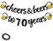 ENLACE 70. Geburtstag Girlande Glitzerbanner 70 Geburtstag Deko,Cheers to 70 Years Schwarz Gold Geburtstaggirlande,Geburtstagsdeko 70 Jahre Mann Frauen,Deko 70 Geburtstag Tischdeko