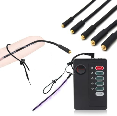 Sexuelle Elektrostimulation Set Katheter Harnröhre Mann Elektrisch Harnröhrensonden mit Penisringe Harnröhren Dilatatoren Männer Länge 250mm Ø 4/5/6/7/8mm