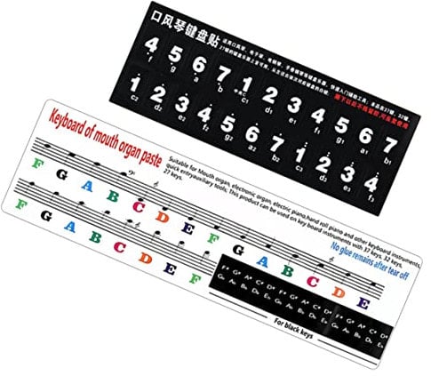 Toyvian 2pcs Pitch Stickers Self-adhesive Keyboard Labels for -key Music Theory for Beginners Compact and Removable Practice Patches