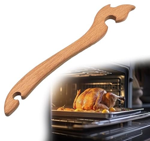 Rukinovi Easy Bake Oven Push Pull Tool,Beech Wood Oven Rack Puller,Prevent Scalding,Pull Out Hot Racks Safely,Oven Accessories Very Suitable Kitchen Oven,Toaster Oven,Air Fryer Etc(B-beech)