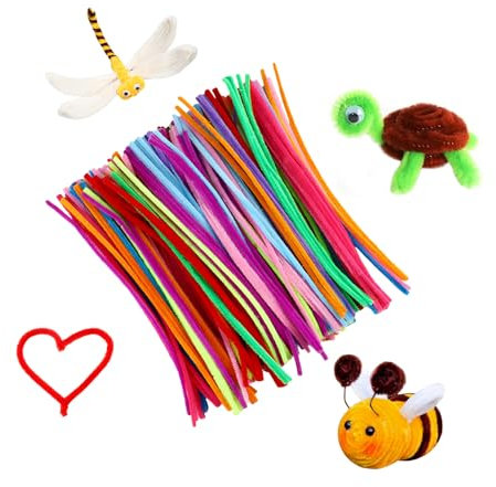 Set de 200 Limpiapipas de Colores para Manualidades, 30 cm de Largo, limpia pipas para manualidades, Ideal para Proyectos DIY y Decoraciones