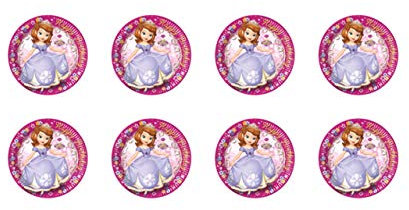ALMACENESADAN, 5121 Lot de 8 assiettes en carton 23 cm de la licence Princesse Sofia