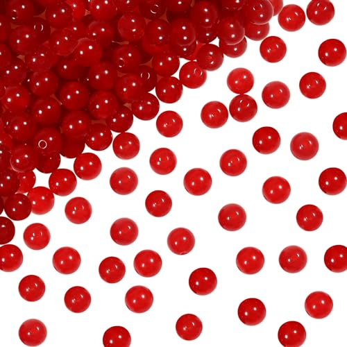 TOAOB 100 Stück 6mm Natürliche Rot Chalcedon Perlen Edelstein Perlen Runde Lose Perlen mit Loch zum Schmuck Basteln Auffädeln DIY Armband Halsketten Schmuckherstellung