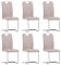 Wenjingqi-278836 Freischwinger für Esszimmer, 6 Stück, Kunstleder, Cappuccino,
