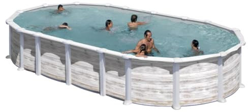 Piscina fuori terra rigida, da giardino,struttura in acciaio,744 x 575 x h132 cm