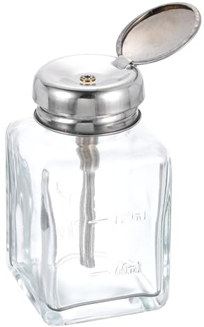 sourcing map Solvent Alcohol Dispensers 120ml(4oz) Conical Push Down Liquid Dispenser Pump Bottle with Stainless Steel Tube and Copper Core for Alcohol Solution