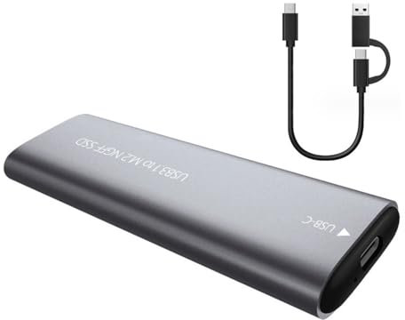 M.2 NVME Enclosure, Tool-Free 10Gbps USB 3.2 Gen 2 Adapter for 2230/2242/2260/2280 M.2 NVME/SATA SSD with USB C to C and USB A to C Cables