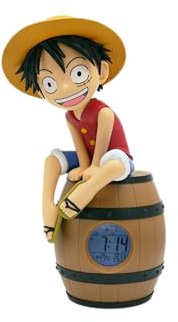 TEKNOFUN - Licencia Oficial One Piece - Despertador Barril Luffy OP Despertador con Figura - 811644