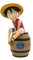 TEKNOFUN - Réveil One Piece Officiel - Modèle Luffy Tonneau avec Figurine - Écran Digital Rétro-Éclairé - Alarme et Affichage de l’Heure Fan Manga - 811644