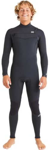 Billabong Absolute Natural Herren-Neoprenanzug, 4/3 mm, mit Reißverschluss auf der Brust, Schwarz