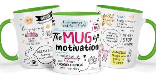 Shamsco Mug of Motivation | Ceramic Coffee & Tea Cup | Inspirational Gift for Positivity, Encouragement & Daily Motivation | Perfect for Birthdays, Office, or Home Use - (Green)