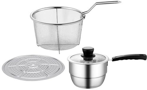 ABOOFAN 1 Juego Sartén freidora de Vapor freidoras Olla de Espagueti Olla de Vapor Fuente de Horno Aire almacenaje apilable vaporera Steamer ollas Reutilizable Acero Inoxidable