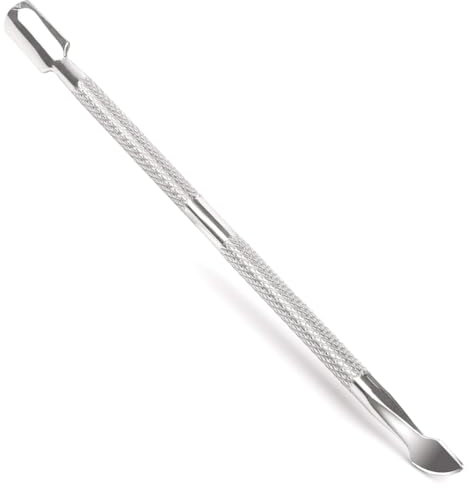 Cuticle Pusher & Nail Scraper | UV Gel Nail Polish Remover Tool | Dual-Head Stainless Steel Cuticle Trimmer for Dead Skin Removal on Fingernails and Toenails | Nail Art Essential