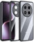 Tieeyivv Cover per Honor Magic 7 Lite Custodia Silipere Flessibile + PC Acrilico Transparent Liscio Antiurto Antigraffio Traslucida Case (Nero)