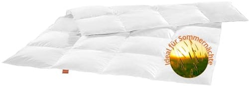 sleepling Ultra leichte Sommer Daunendecke Bettdecke 135x200 cm, Sommerdecke, Sommerbettdecke leicht, dünne Sommerdaunendecke 135 x 200, Made in EU