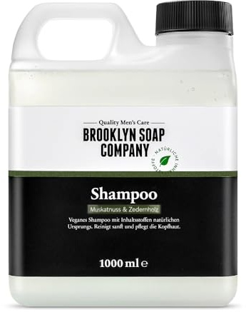 Brooklyn Soap Company Shampoo Refill 1L - Nachfüllpack für Männer - Pflegendes Herrenshampoo mit Vitamin E - Für die tägliche Haarwäsche
