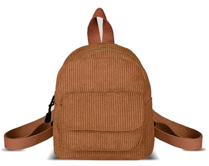 Energather Rucksack Damen Klein, Corduroy Mini Rucksack Damen Casual Daypack für Frauen und Mädchen, Womens Backpack Rucksack Damen für Reisen, Einkaufen, Spaziergänge