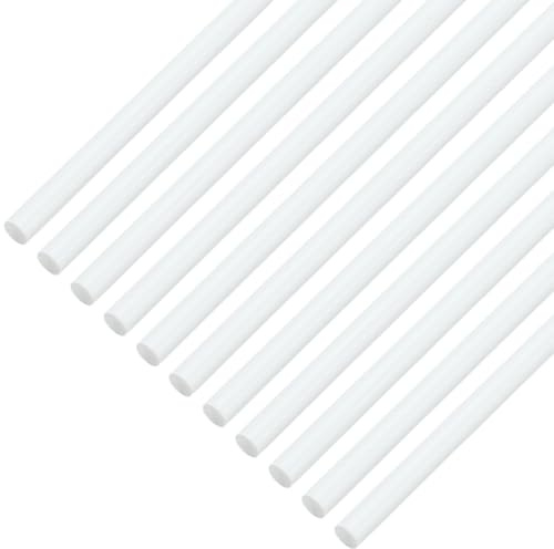BENECREAT 30 Stück Runde ABS Kunststoffstange 4mmx250mm ABS Kunststoffstab Rundstab, Verbinder Kunststoffstange Für DIY Haus Sandtisch Architekturmodellbauh