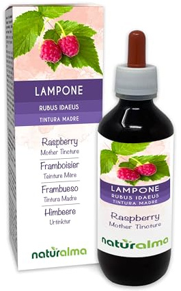 Hallon (Rubus idaeus) blad Alkoholfri modertinktur Naturalma - Flytande extrakt i droppar 200 ml - Kosttillskott - Vegan