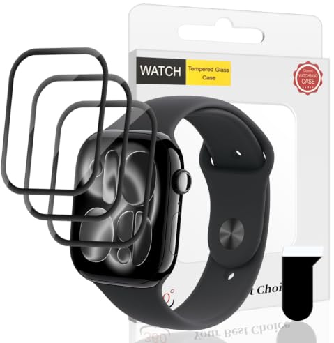 Rnnmeeko Pellicola Protettiva per Apple Watch Series 11/10 46mm Vetro Temperato, 3 Pezzi TPU Pellicola Film, 3D Flessibile Anti-Scratch Protezione Schermo Pellicola, Senza Bolle, HD - Anti-Graffio
