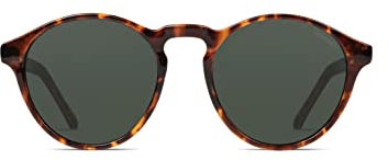 KOMONO Devon Tortoise Unisex Runde Cellulosepropionat-Sonnenbrille für Damen und Herren mit UV-Schutz und kratzfesten Gläsern