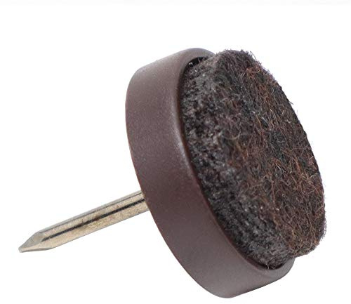 Adsamm® / 16 x Filzgleiter mit Nagel/Braun/Ø 17 mm/rund/Möbelgleiter mit Stift in Premium-Qualität