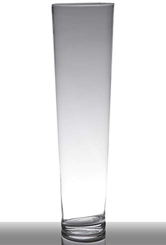 INNA-Glas Bodenvase Glas Lorena, Trichter - rund, klar, 70cm, Ø 19cm | Konische Vase - Standvase