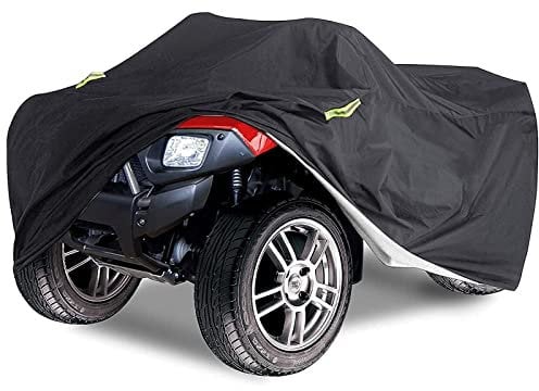 ATV Quad Cover étanche, Delixike Lourd Housse de vélo électrique de Service, Housse de VTT extérieure pour Toutes Les Motos, Honda, Polaris, Yamaha, Suzuki (Noir / 223 * 106 * 99 cm)