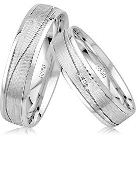 GIORO Alice 36 Eheringe Verlobungsringe Trauringe Freundschaftsringe Silber 925 *handgefasste Steine* Paarpreis Set Partnerringe Silber Weißgold Platin Optik Ringpaar Hochzeitsringe