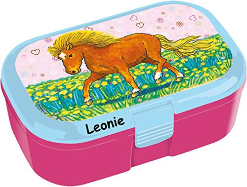 Lutz Mauder Lunchbox * Mein Ponyhof Plus Wunschname * für Kinder Brotdose mit Namensdruck | Perfekt für Mädchen | Vesperdose Schule Kindergarten Tapirella (mit Namen)
