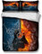 Loussiesd Gitarren-Bettwäscheset 135x200 cm Musik-Bettbezug-Set Wasser- und Feuermuster Kinder Jungen Mädchen Bequeme Betten Set mit Reißverschluss und 1 Kissenbezug 80x80 cm