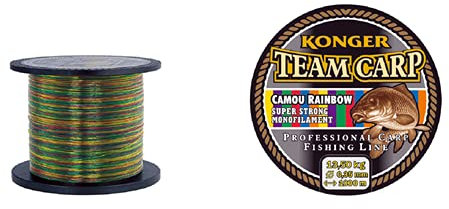 Konger Angelschnur Team CARP Rainbow Spule 1000m Monofile Karpfenschnur (0,40mm / 15,30kg)