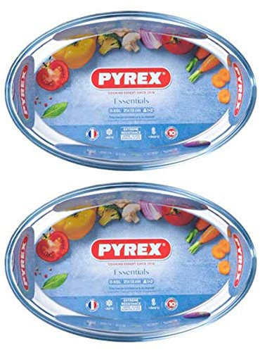 Pyrex Microwave Safe Classic Oval Roaster 21x13cm Transparent (Pack of 2)