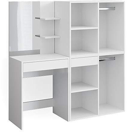 Vicco Schminktisch Isabelle, Weiß, 140 cm mit Schränken