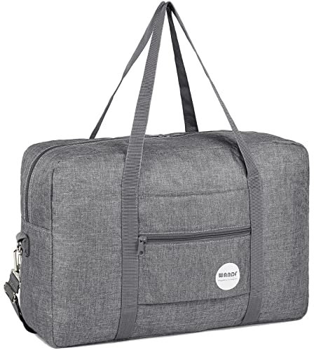 Cabin Bag 45x36x20 for Easyjet Airlines Underseat Travel Bag Holdall Bag Carry on Hand Luggage Weekend Bag for Women and Men (Denim Grey 25L with Shoulder Strap)