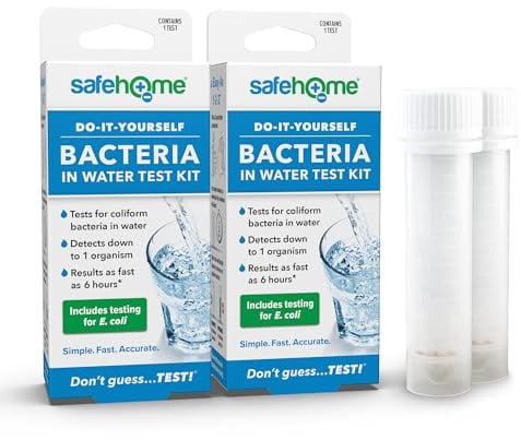 Safe Home® DIY Bacteria in Water Test Kit – Results as Fast as 6 Hours – Detects 50 Different Species of Coliform Bacteria – EPA Lab Certified – Made in the USA – (2 Pack)