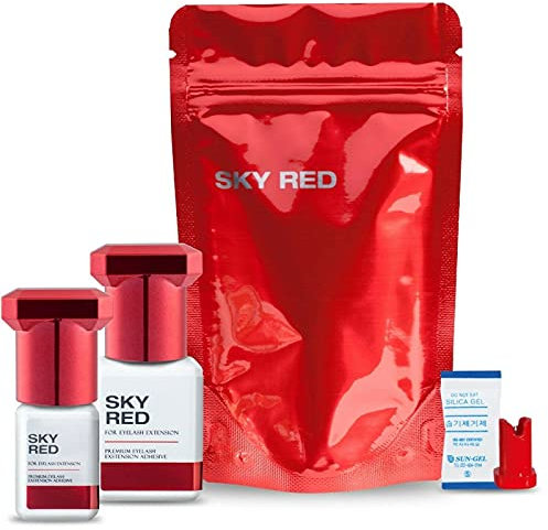 Wimpernkleber | Sky Glue (5ml, Deckelfarbe: Rot) Wimpernverlängerung | lange Haltbarkeit | Ultra Starker Halt | Wimpern | Lashes | neuer Kleber | von SKY, Typen:SKY Red