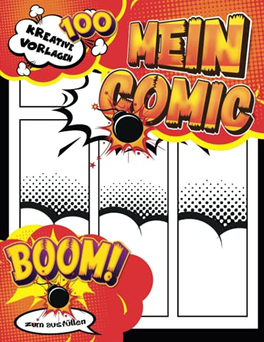 Comic Workshop Buch: 100 leere Anime-Vorlagen zum Zeichnen eigener Anime- oder Comic-Geschichten | Ein kreatives Geschenk für Kinder, Jugendliche und Erwachsene