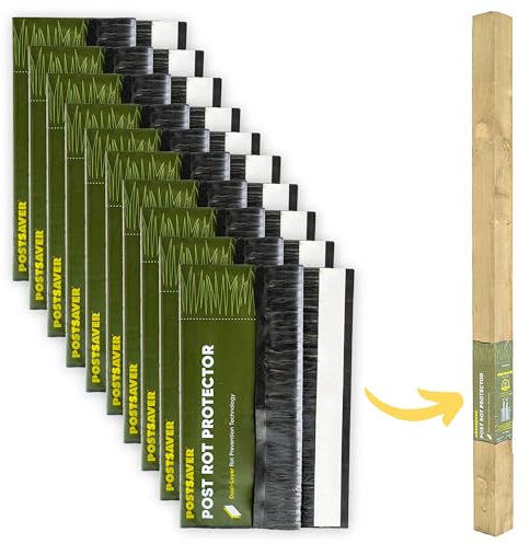 Protections anti-pourriture pour poteaux de clôture Postsaver Pro-Wrap standard Fits 75 x 75mm to 100 x 100mm poteaux de clôture carrés (10 Pack)
