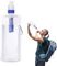 ROUDJER Wasserfilter Strohhalm persönlicher Wasserreiniger, 480 ml faltbarer Quetschreisen, 0.01 Mikron Filter-Wasserflasche mit stabilem Karabiner für Wandern, Reisen, Notfallvorbereitung (weiß)