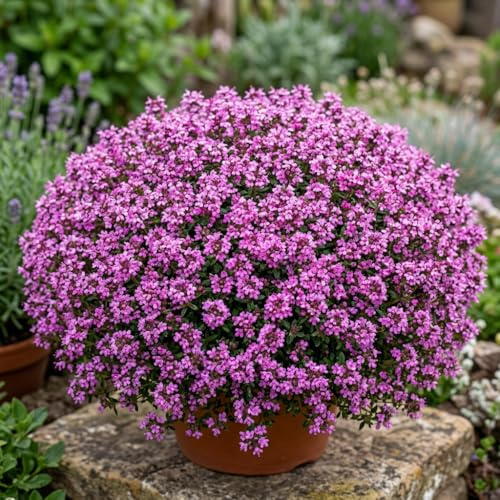 Deutscher Thymian Samen 20.000 Stück – Thymus vulgaris mehrjährig, winterharte Kräuter Pflanze, bienenfreundlicher Bodendecker, trockenresistent für Garten Balkon Beet