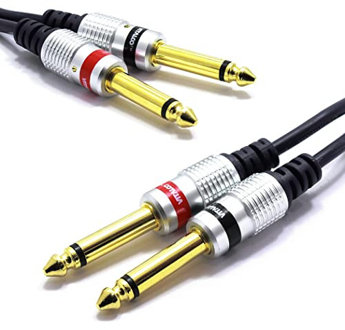VITALCO Câble Double Jack 6.35mm Mono 5m VITALCO 2x Jack 6.35 vers 2x Mâle Jack 6.3 TS Câble Audio Stéréo
