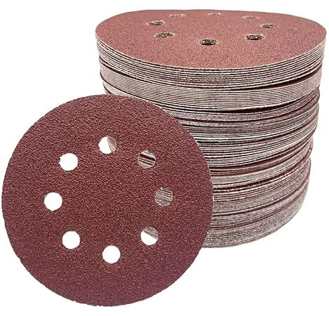 UK SELLER | 60pcs Round Orbital Sanding Sander Discs | Mixed Grit | 125mm Circle Pads, 5 Inch Pad 8 Hole Hook and Loop Sandpaper, 40, 60, 80, 120, 180, 240 Grit Mix