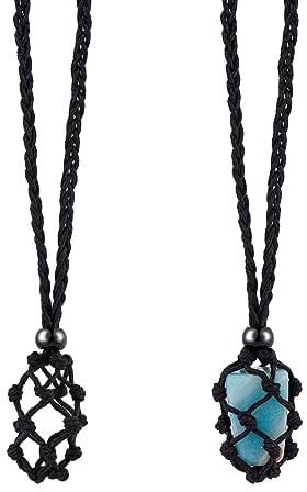 WEWAYSMILE 2 Pieces Crystal Necklace Holder, Necklace Cord Stone Holder, Cord Empty Stone Holder, for Pendant Necklace Jewelry Making, 30 inch(760mm)
